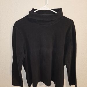 Lauren Ralph Lauren Black Turtleneck with Embroidered Logo Vintage